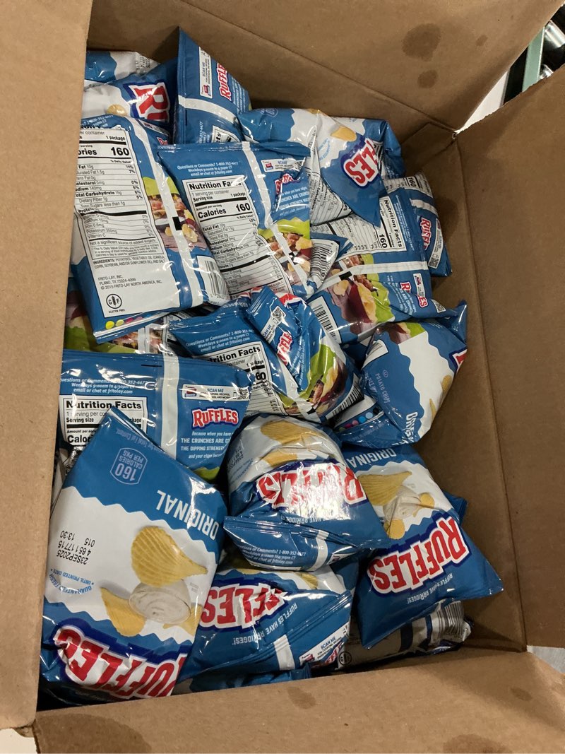 Condition photo showing Good Condition for ( use by:  sep 23 2025 )Ruffles Original Potato Chips, 1 Ounce (Pack of 40)