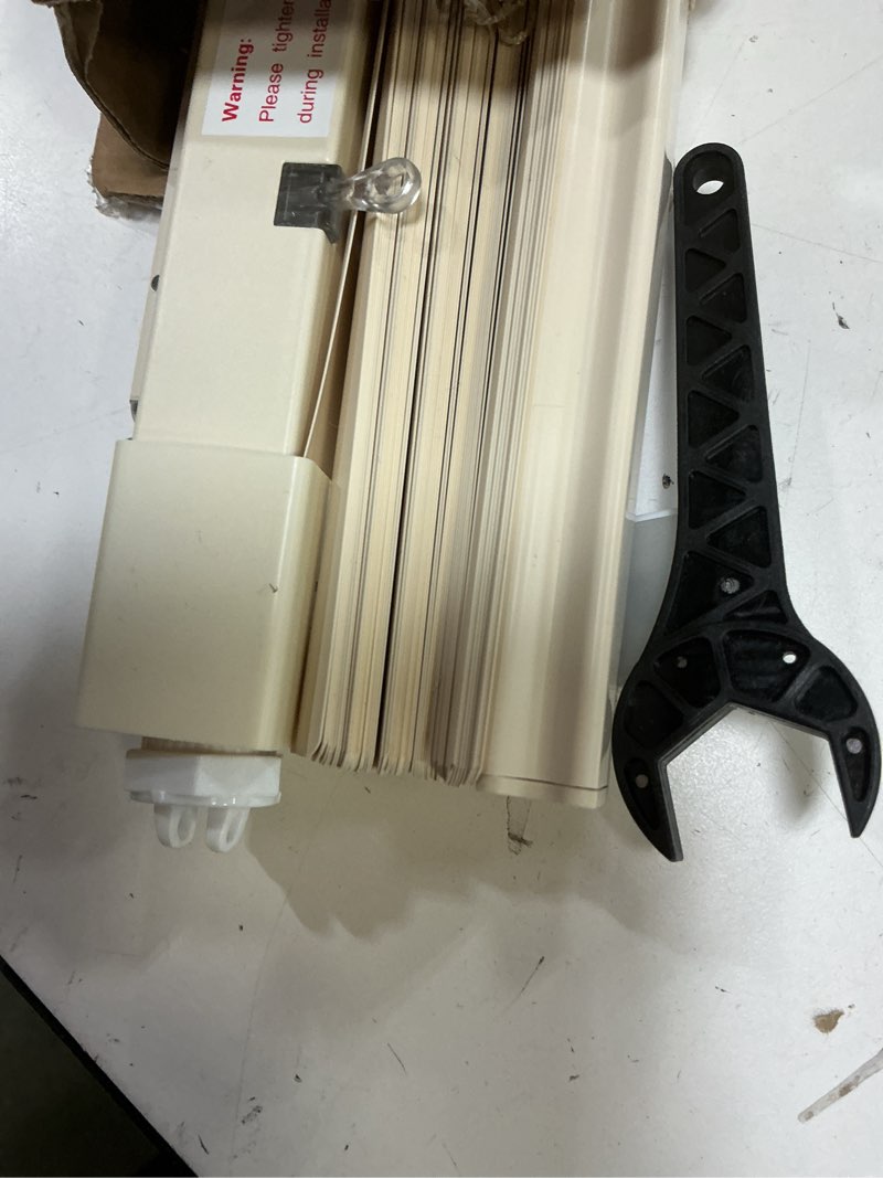 Condition photo showing Good Condition for lazblinds no tools no drill 1" vinyl mini blinds, cordless blinds for windows, light filtering horizontal window blinds & shades, 30 1/2" w x 48" h, cream cordless-cream 30 1/2" w x 48" h