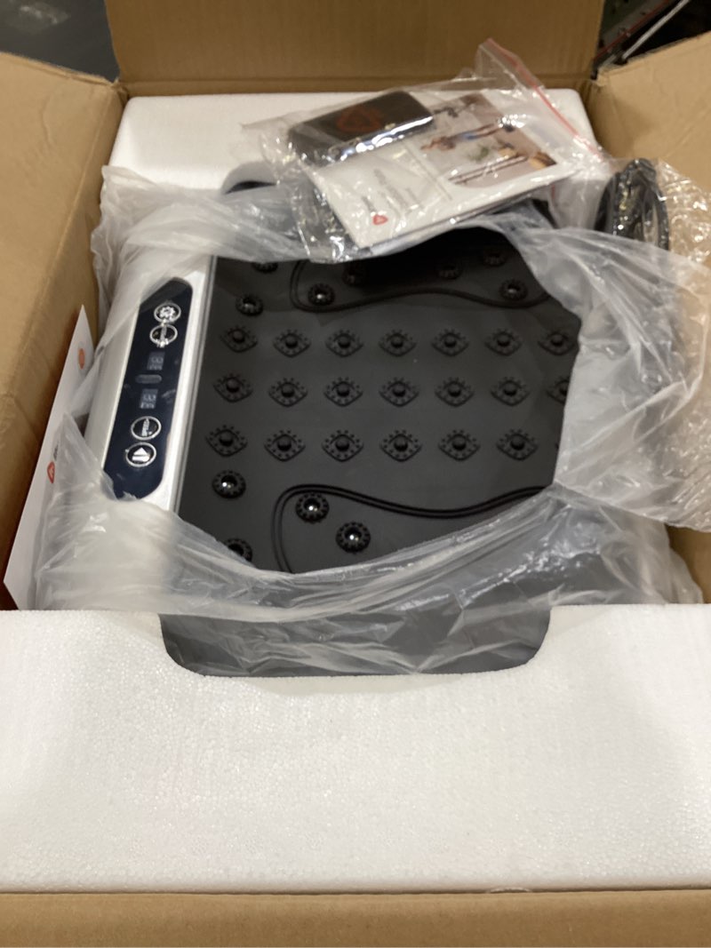 Condition photo showing Good Condition for renoj vibration plate exercise machine, 3d whole body vibration platform for lymphatic drainage and muscle recovery, 455-lb capacity fitness machine with bluetooth speaker and led display for home gym silver and black