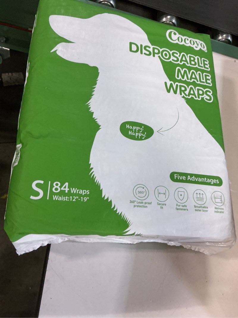 Condition photo showing New/Like New for COCOYO Disposable Male Dog Wraps, Small Size, 84 Count, Super Absorbent, Breathable, Wetness Indicator