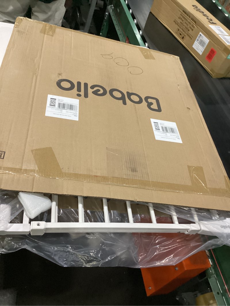 Condition photo showing Good Condition for babelio removable & no bottom bar baby gate, 29-43" hardware mounted (drill needed)| wide walk-thru| auto-close safety dog/pet gate for stairs & doorways (white, 29-43" w, 30" h) white 29-43" w, 30" h