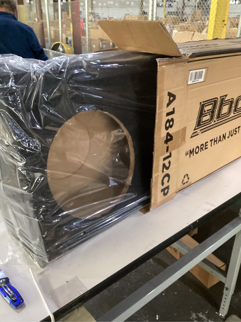 Condition photo showing New/Like New for Atrend Bbox A184-12CP Dual 12" Sealed Carpeted Subwoofer Enclosure - Fits 2007 - 2020 Chevrolet/GMC Silverado/Sierra Crew Cab, Charcoal 12" Dual Sealed 2007 - 2021