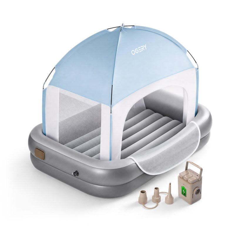 ogery inflatable toddler travel bed with rechargeable air pump