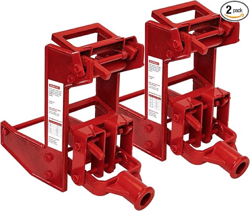 2 pack wall jack, portable wall jacks for framing, use with 1-1/2 x 3-1/2 in fir poles or 1 in od steel pipe, malleable casting iron wall jack for lifting wall beams, capacity of lifting 1,000 lbs