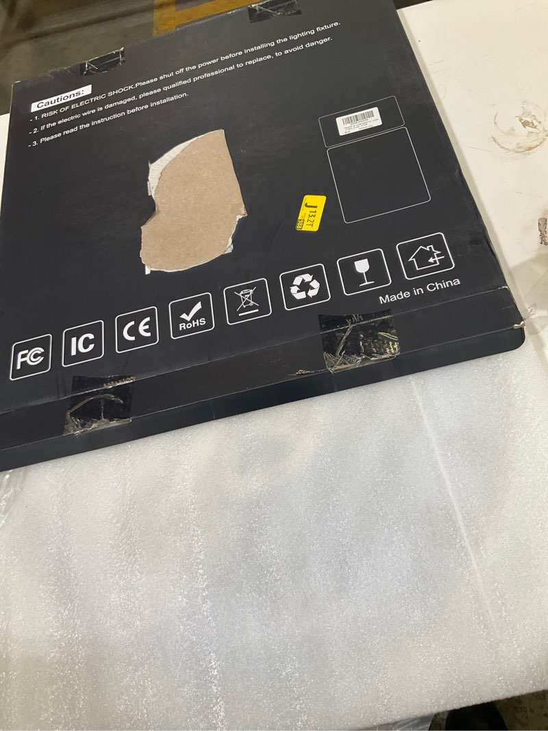 Condition photo showing Good Condition for 20 inch flush mount ceiling light, 42w 4200lm, dimmable & 3000k/4000k/6500k selectable, modern black led ceiling light fixture for dining room, kitchen, bedroom, office, hotel, wired black 20 inch