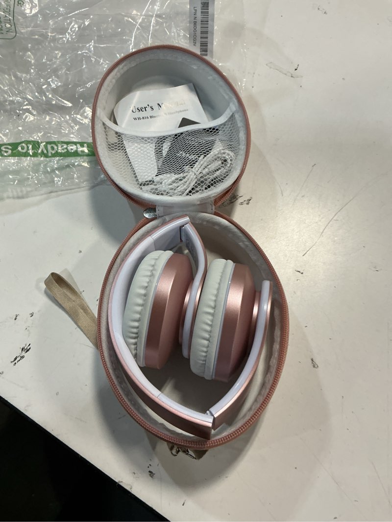 Condition photo showing Good Condition for ZIHNIC Bluetooth Headphones Over-Ear, Foldable Wireless and Wired Stereo Headset Micro SD/TF, FM for Cell Phone,PC,Soft Earmuffs &Light Weight for Prolonged Wearing(Rose Gold)