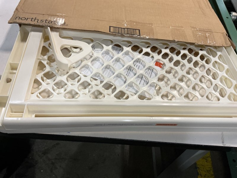 Condition photo showing Good Condition for toddleroo by north states - supergate ergo baby gate: plastic baby gate for stairs & doorways - adjustable indoor safety gate - made in usa - 26 to 42 inches wide - 26 inches tall - ivory