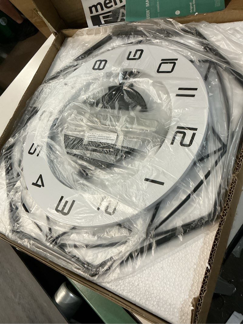 Condition photo showing New/Like New for yijidecor large wall clocks for living room decor modern wall clock wall clock battery operated silent non ticking for kitchen bedroom home decorative art 20 inch wood big wall clock quartz for indoor