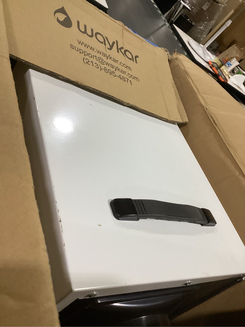 Condition photo showing As Is for waykar 125 pint crawl space dehumidifier with pump and drain hose for commercial, basements, and water damage unit for spaces up to 6500 square feet, smart humidity control - 5-year quality coverage 125 pints with pump 6500 sq. ft