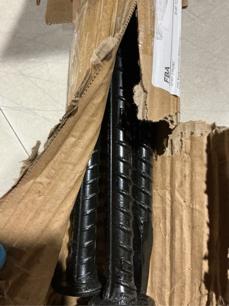 Condition photo showing As Is for 4 pack 30-inch rebar stakes - 5/8 diameter heavy duty ground stakes with chisel point ends, galvanized steel metal stakes for landscaping, plant support, concrete form and more