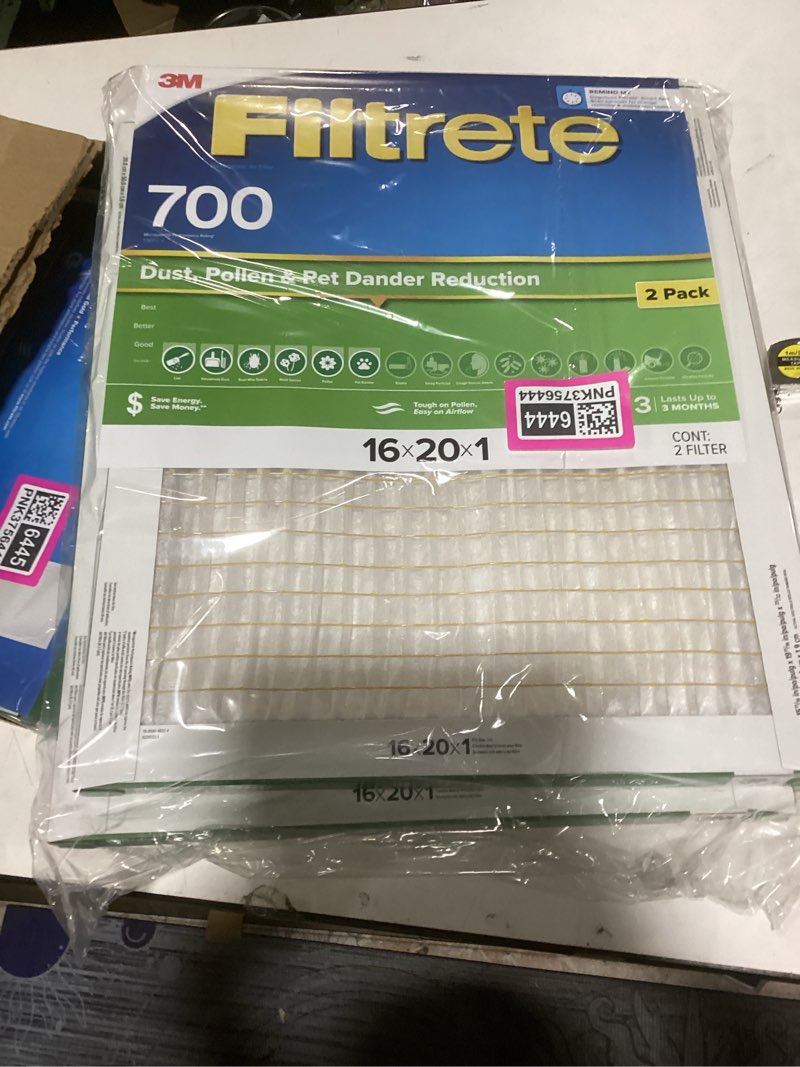 Condition photo showing New/Like New for filtrete 16x21x1 ac furnace air filter, mpr 700, merv 8, tough on pollen, easy on airflow, 3-month pleated 1-inch electrostatic air cleaning filter, 2-pack (actual size 15.69 x 20.69 x 0.81 in)