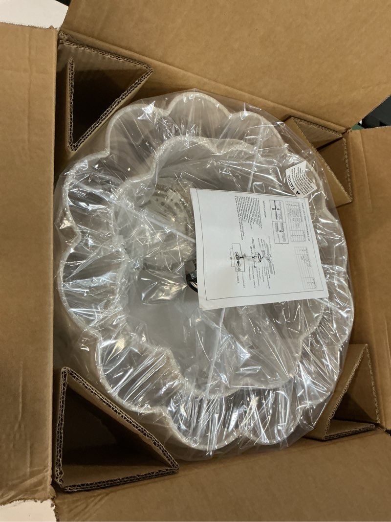 Condition photo showing Good Condition for modern semi flush mount ceiling light ,17.71" modern gold drum ceiling lighting fixture with linen shade ,3-light vintage lamp for living room, bedroom, kitchen, dining room, hallway, entryway 2-tier gold-c