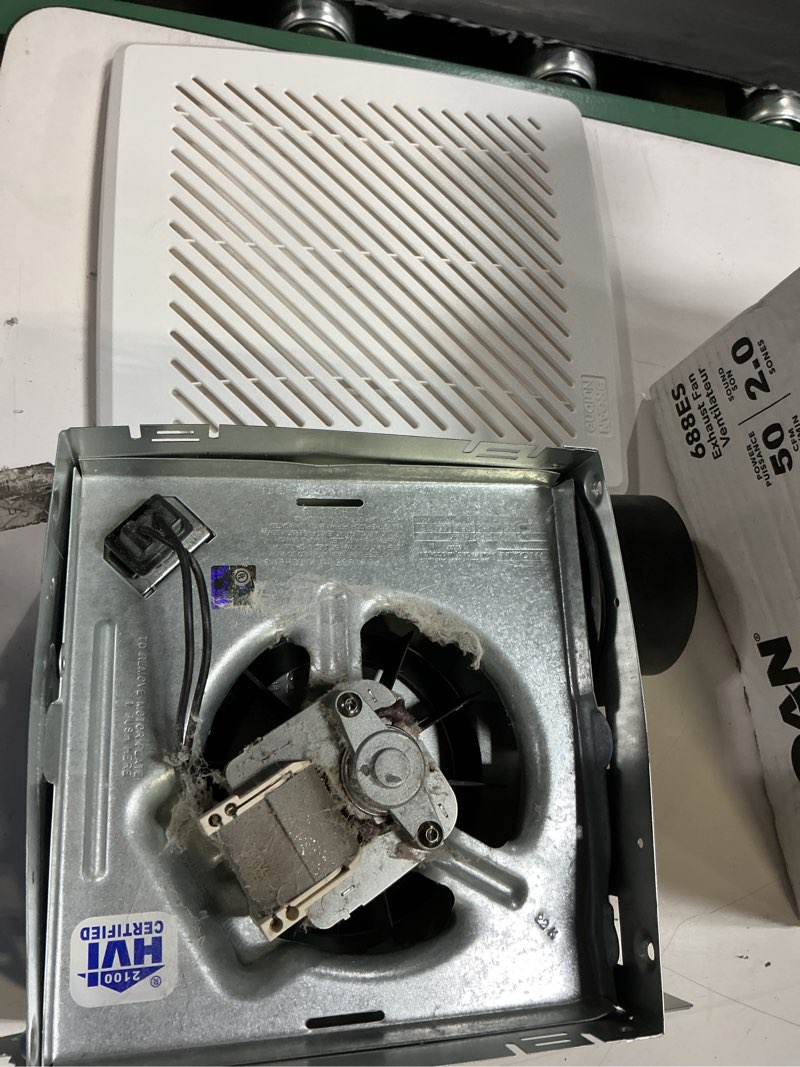 Condition photo showing As Is for broan-nutone economy energy star 50 cfm 2 sones bathroom ventilation fan