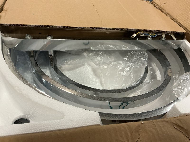 Condition photo showing Good Condition for 42" retractable ceiling fan with lights and remote,invisible led rings fandeliers modern chandelier ceiling fans with 3 color 6 speed for kitchen bedroom?chrome? 005-chrome