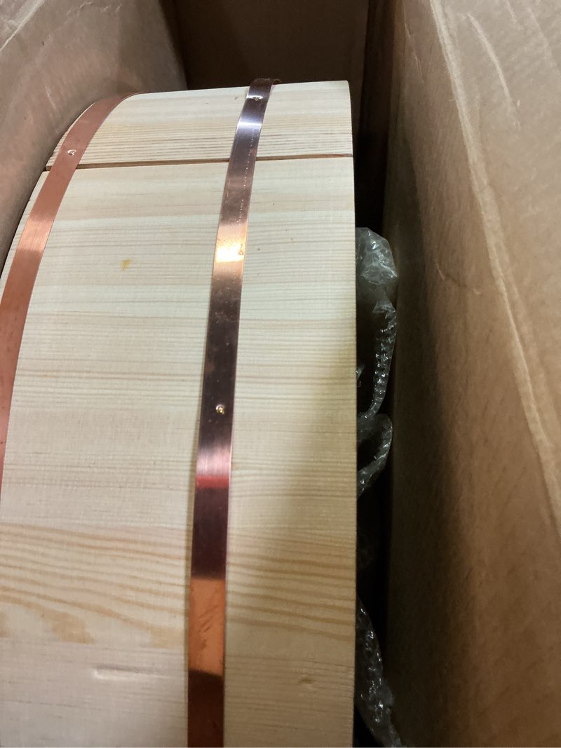 Condition photo showing Good Condition for oversized japanese wooden hangiri sushi rice mixing bowl/tub, extra large japanese sushi oke tub (hangiri) diameter 26 inch for restaurant kitchen (26" (66 cm))