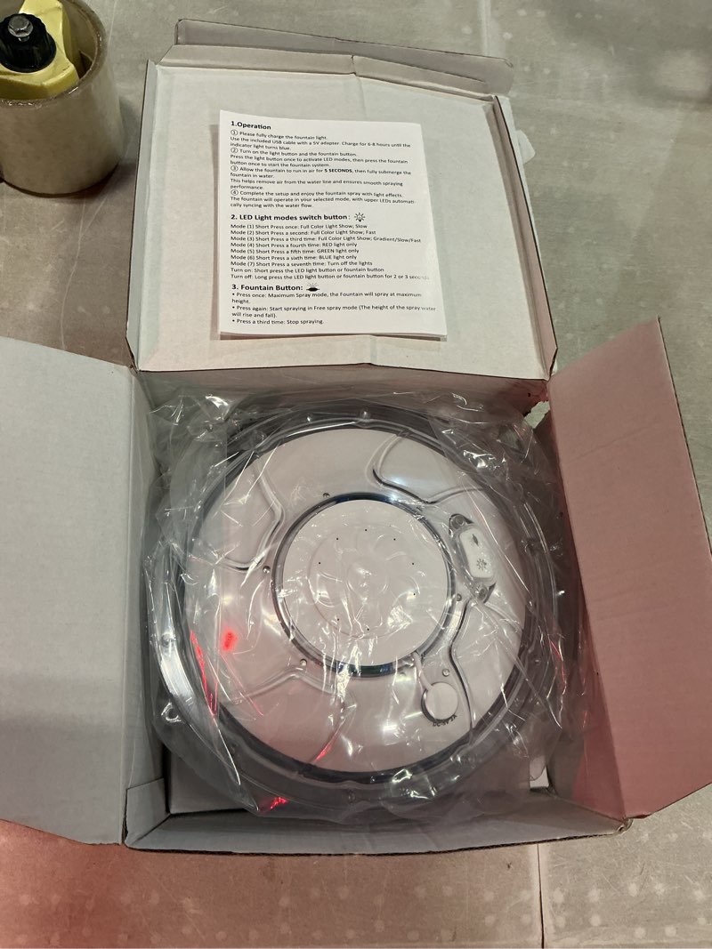 Condition photo showing Good Condition for floating pool fountain pump for above ground pool water fountain pump with anchor, swimming pool fountain floating pump for pool pond