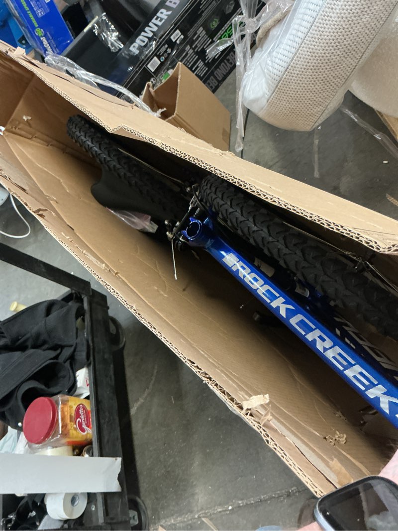 Condition photo showing As Is for huffy 26-inch rock creek men's mountain bike, blue