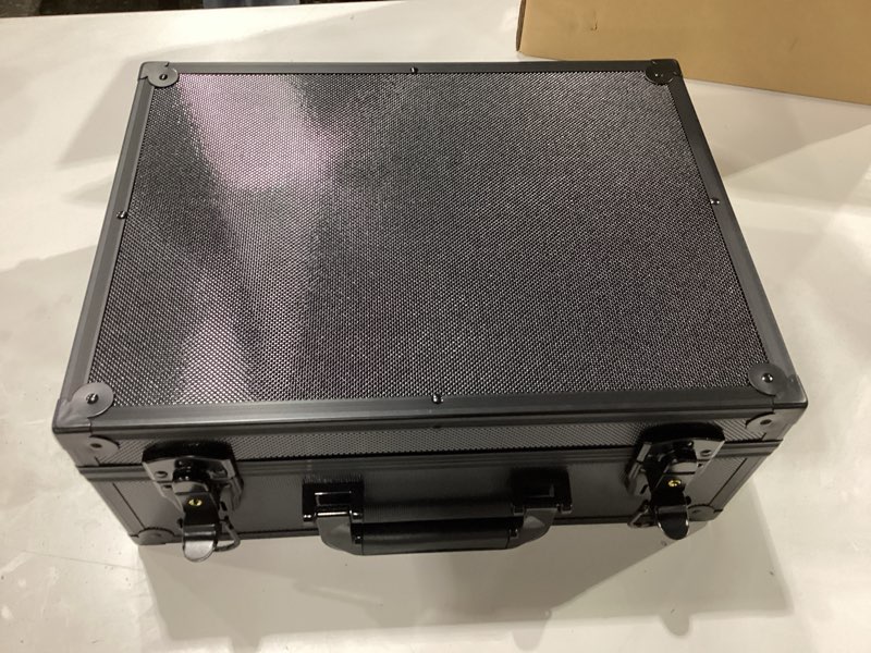 Condition photo showing New/Like New for trading card storage box for 3" x 4" 35pt toploaders 600+, sturdy secure large capacity hard case with 6 foam stoppers, fits toploader magnetic holders mtg baseball sports card storage box case