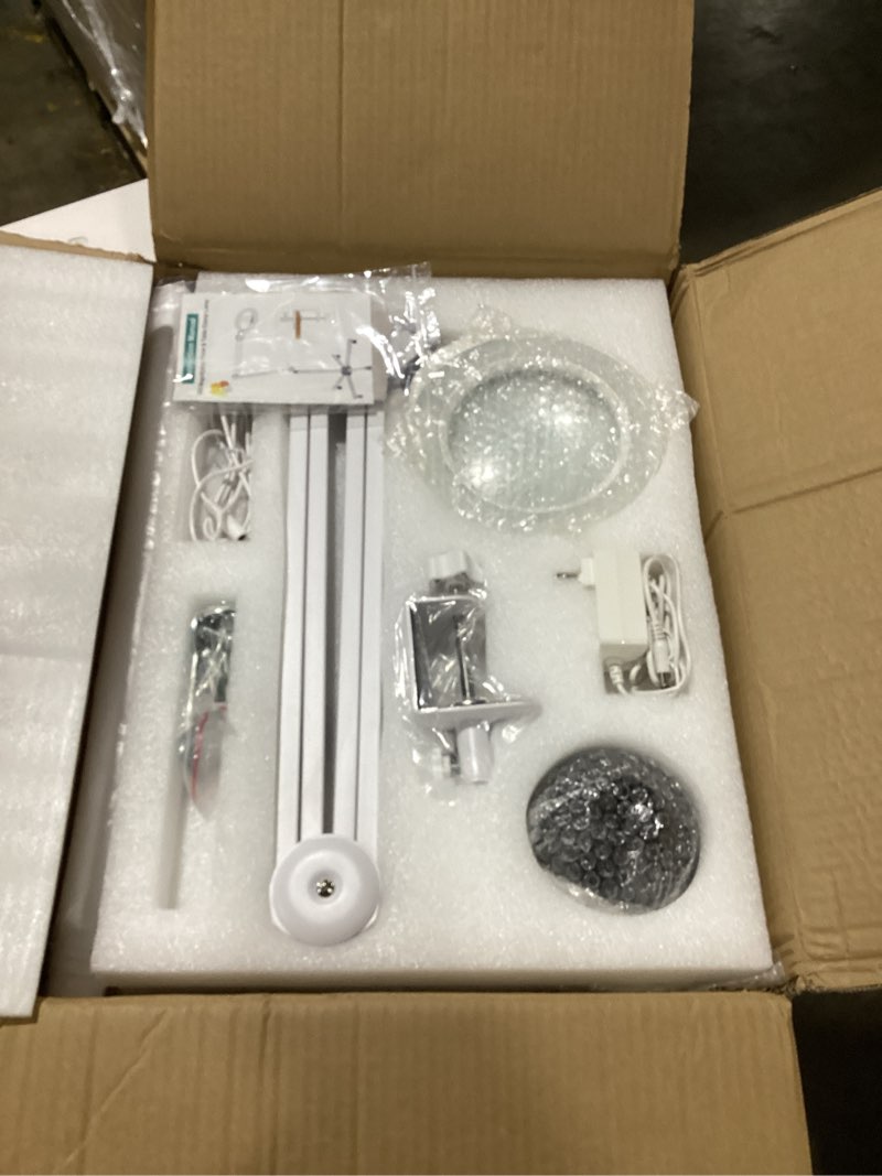 Condition photo showing Good Condition for 10X Magnifying Glass with Light and Stand, Veemagni 2,200 Lumens Magnifying Floor lamp with 5 Wheels Rolling Base, LED 5 Color Modes, Stepless Dimmable Lighted Magnifier for Esthetician, Facial, Salon White 10X