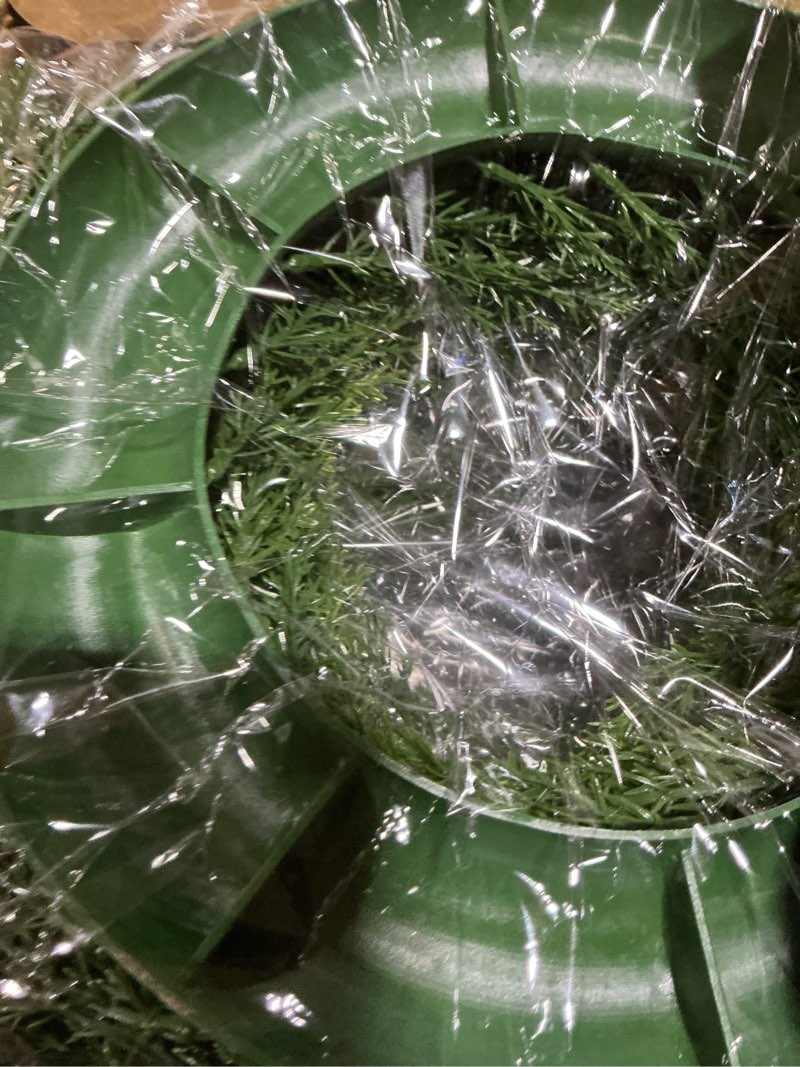 Condition photo showing Good Condition for Zeyune 8 Pcs Christmas DIY Green Wreath 14 Inch Artificial Christmas Wreaths Faux Plain Wreaths for Decorating Front Door Window Room Farmhouse Xmas Party Indoor Outdoor (Elegant Style)