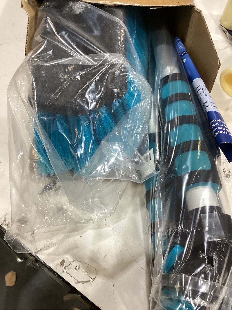 Condition photo showing Good Condition for dsv standard car wash brush with 50'' long handle, car cleaning brush with hose attachment, car brushes for washing 10'' soft bristles for scratch-free cleaning auto, truck, boat, floor and more