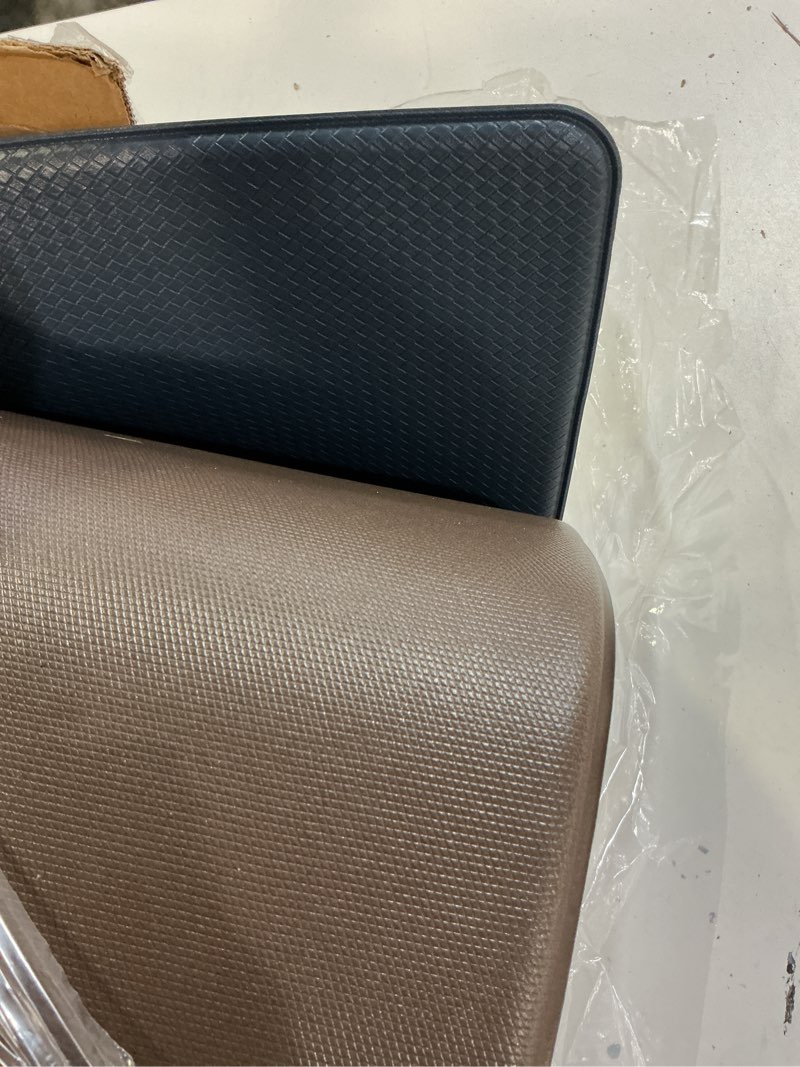 Condition photo showing Good Condition for anti slip 3/4 inchs anti fatigue kitchen floor mat, ergonomic comfort standing mat, waterproof kitchen runner for home, kitchen, office, laundry, garage (light gray, 24" x 70" -0.75") 70"l x 24"w x 0.8"th
