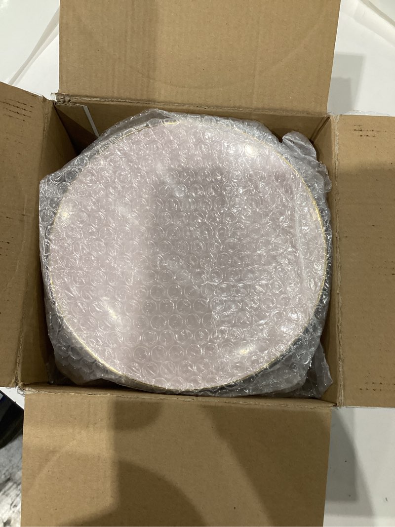 Condition photo showing Good Condition for Nervure 100Pieces Pink and Gold Plastic Plates - 7.5inch Disposable Pink Salad/Dessert Plates - Heavy Duty Plastic Plate Ideal for Wedding & Party 7.5inch Pink
