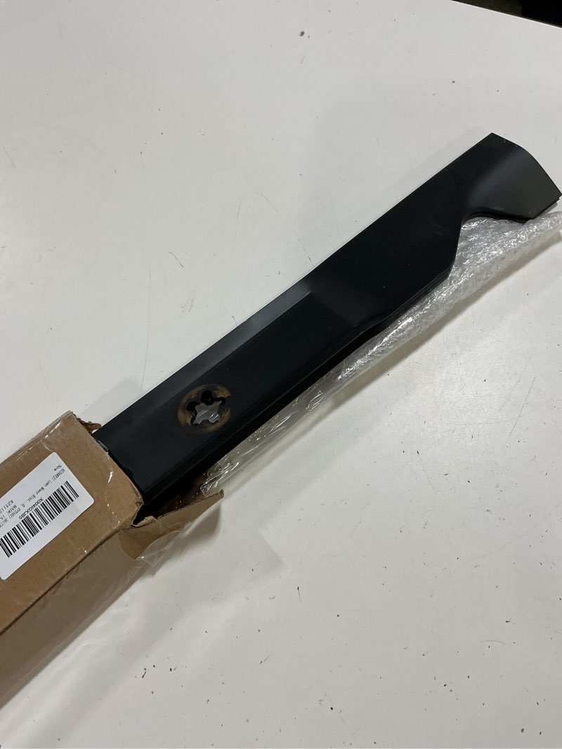 Condition photo showing As Is for 405380 lawn mower mulching blades compatible with 46" deck craftsman,husqvarna,poulan medium lift mulching blade replacement for 405380, 532405380, pp21011,561739,403107,561739b