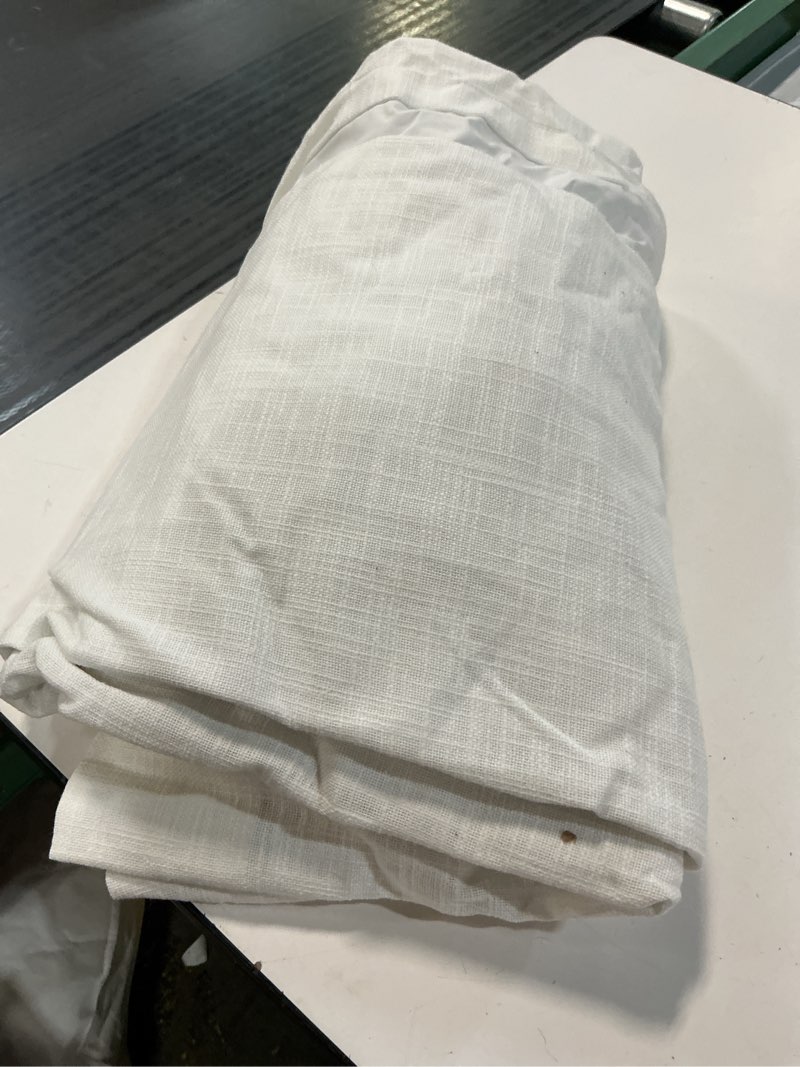 Condition photo showing As Is for textured cotton true blackout curtain single panel, 48x84, white