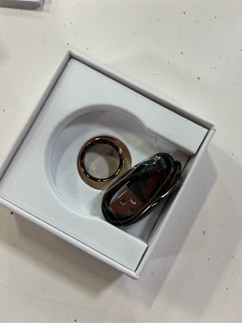 Condition photo showing New/Like New for mirlray smart ring for women & men, smart ring health tracker, blood oxygen & heart rate monitor, long lasting battery sleep ring, waterproof fitness ring (rose gold, 7) rose gold 7