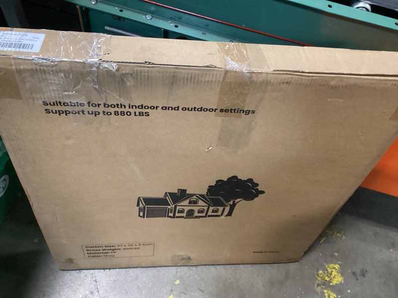 Condition photo showing New/Like New for mini split pad for condenser: ground base for air conditioner outdoor condenser units, plastic equipment pad for ductless minisplit heat pump systems havc, gray, 32'' x 32'' x 3'' 32" x 32" x 3"