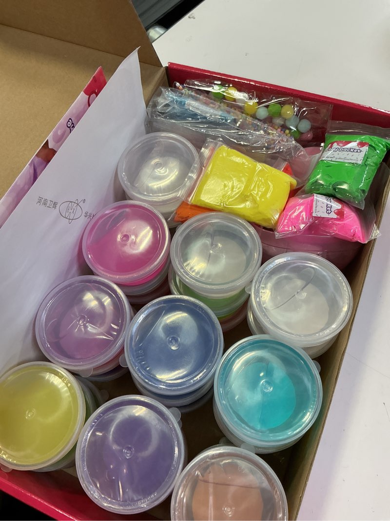Condition photo showing New/Like New for glitter galz jumbo mega slime kit  75-piece premade slime making kits