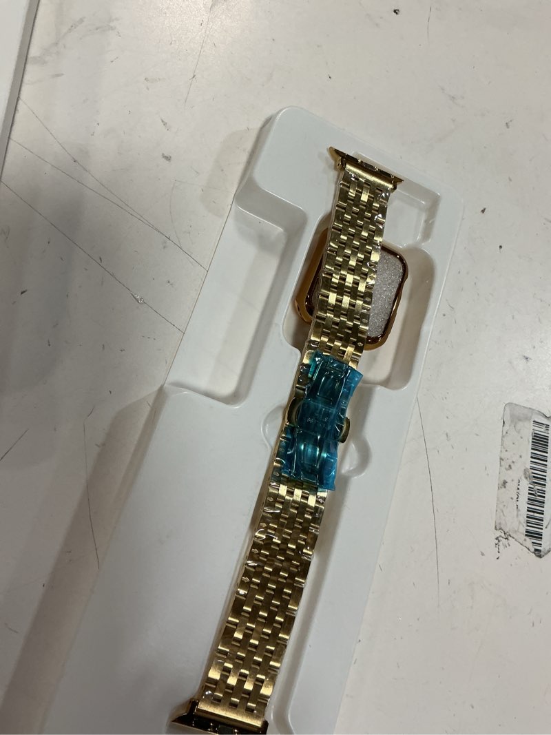 Condition photo showing As Is for slim watch band compatible with apple watch 41mm 45mm 42mm 44mm 40mm 38mm metal stainless steel watchband suitable for iwatch 10/9/8/7/6/5/4/3/2/1/se series women luxury strap 38mm 40mm 41mm silver and gold