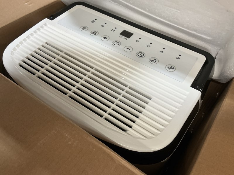 Condition photo showing As Is for Honeywell 50 Pint Energy Star Dehumidifier with Pump for Basements & Large Rooms Up To 3,500 Sq. Ft. with Mirage Display, Washable Filter to Remove Odor and Filter Change Alert