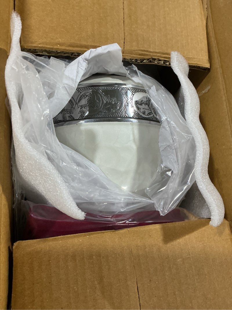 Condition photo showing Good Condition for trupoint memorials cremation urns for human ashes, funeral memorial urn for male and female, decorative burial metal urn collection for adult men & women - gold cross, adult (200 lb) white adult 1