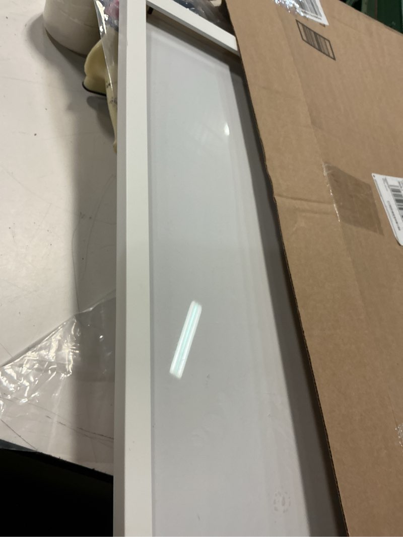Condition photo showing As Is for poster palooza 17x21 contemporary white wood picture frame - uv acrylic, foam board backing, & hanging hardware included