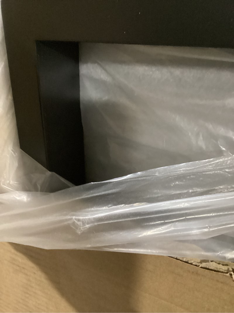 Condition photo showing Good Condition for IBF Rustic Coffee Table, Wood and Metal Simple Industrial Modern Center Table, Minimalist Rectangle Wooden Farmhouse Cocktail Table for Living Room, Dark Gray Oak, 47 Inch