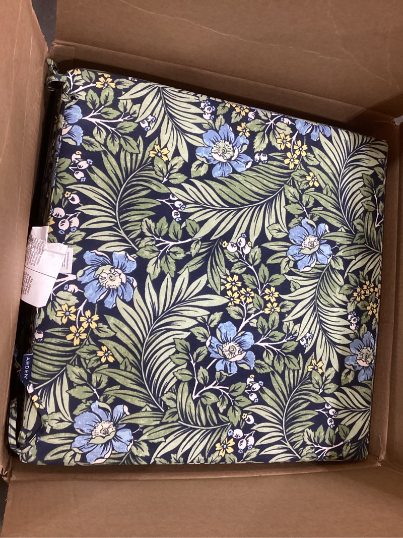 Condition photo showing Good Condition for arden outdoor foam deep seat cushion set, 24 in x 24 in, weather-proof, rain-proof, fade resistant patio cushion, bottom and back cushion for chair, sofa, and couch sapphire morrison floral