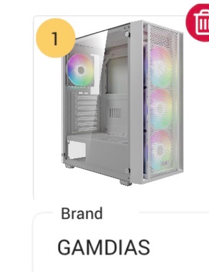 gamdias white atx mid tower gaming computer pc case with side tempered glass, preinstalled 4x 120mm argb fans, support up to 6x 120mm fans, 360mm aio/radiator, 340mm gpu/vga, 160mm cpu air cooler
