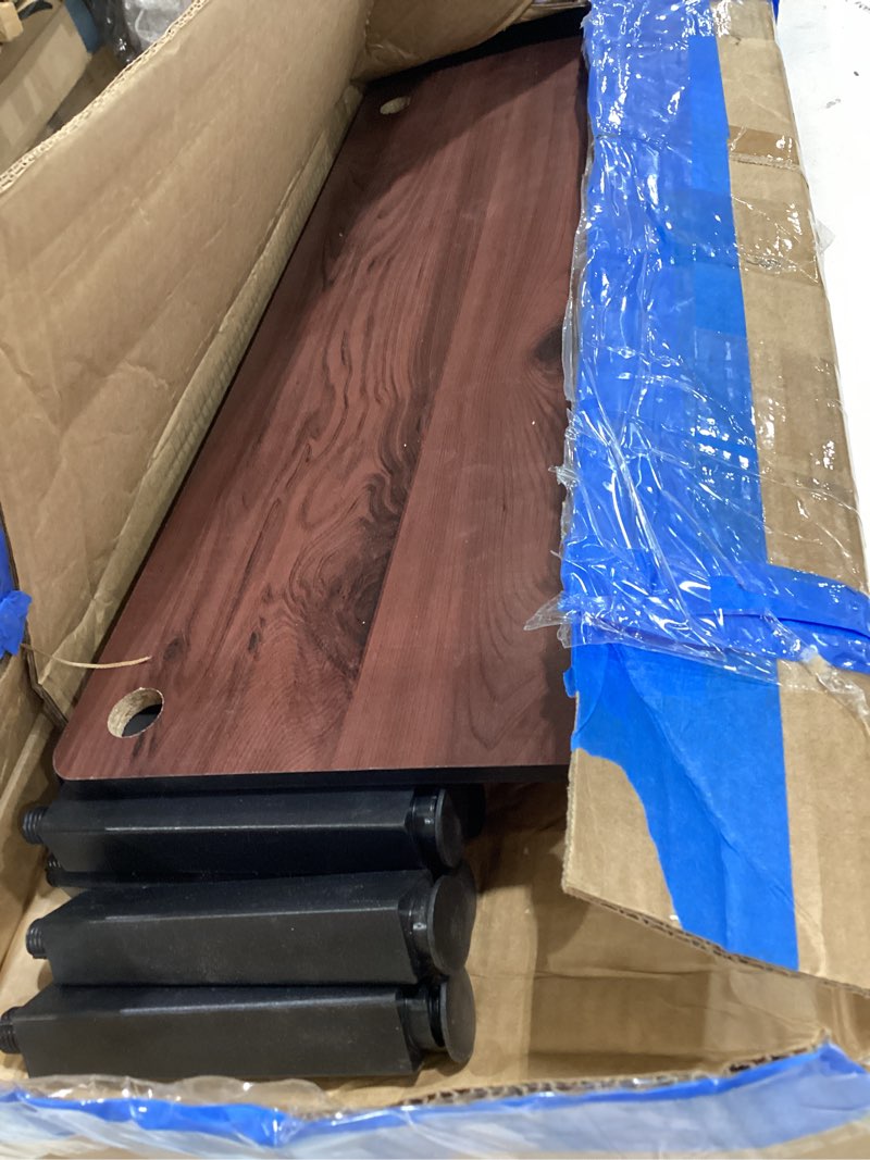Condition photo showing As Is for furinno turn-s-tube no tools 3-tier entertainment tv stands, dark cherry and black dark cherry/black 55-inch no tools