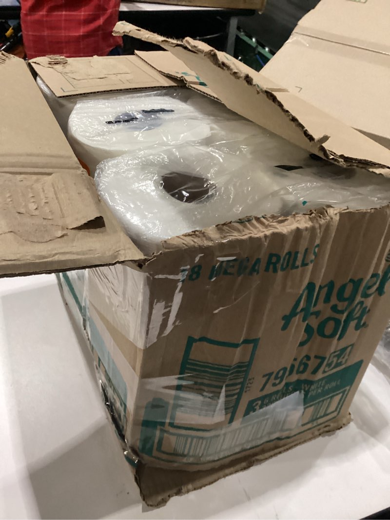 Condition photo showing New/Like New for angel soft toilet paper, 18 mega rolls = 72 regular rolls, soft and strong toilet tissue