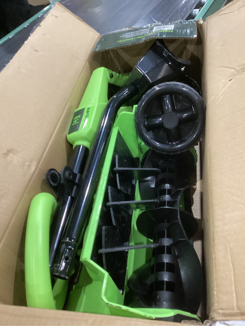 Condition photo showing As Is for Earthwise SN74016 40-Volt Cordless Electric Snow Shovel, Brushless Motor, 16-Inch width, 300lbs/Minute (Battery and Charger Included)
