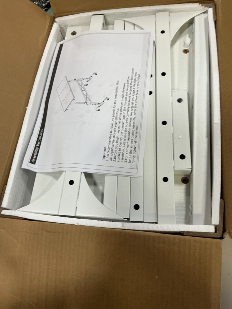 Condition photo showing Good Condition for winaz small portable treadmill walking pad desk on wheels, 32 inch white adjustable height mobile rolling standing teacher desks, couch sofa side laptop stand up table for bedroom, white 31.5“ white