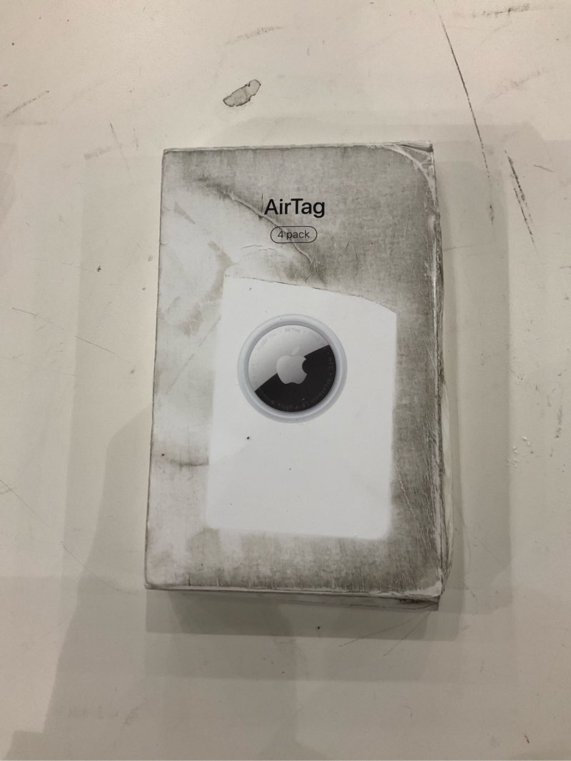 Condition photo showing New/Like New for Apple AirTag 4 Pack. Keep Track of and find Your Keys, Wallet, Luggage, Backpack, and More. Simple one-tap Set up with iPhone or iPad