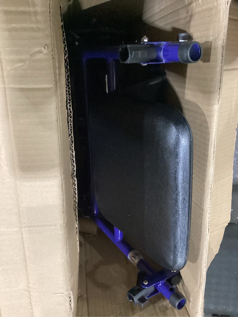 Condition photo showing Good Condition for drive medical rollator walker with seat - stable mobility support - height adjustable - durable steel frame construction - smooth 7.5" wheels - foldable - 350 lb limit - blue