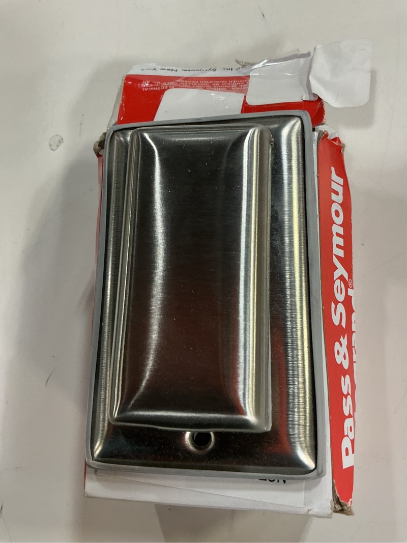 Condition photo showing Good Condition for Legrand Pass & Seymour WP26 Dustproof Stainless Steel Wall Plate Cover, 1 Gang, One Vertical Decorator/GFCI Cover, Stainless (1 Count)