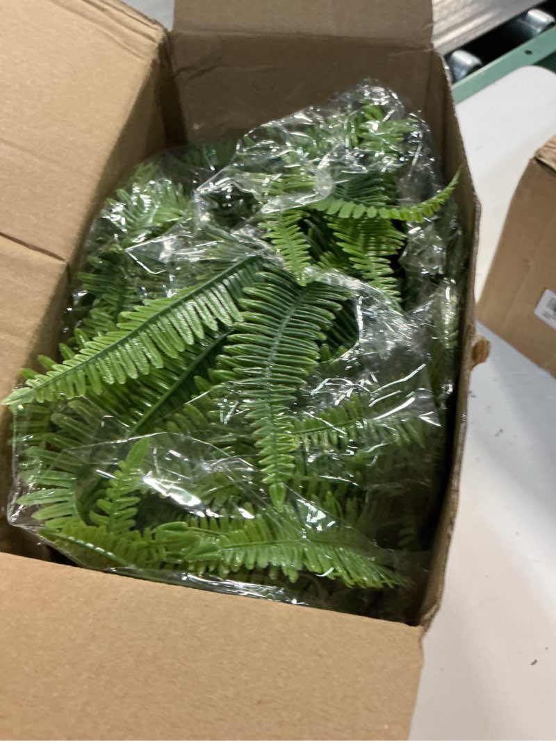 Condition photo showing New/Like New for yinder 4 pack 6ft artificial greenery garland hanging boston fern garlands lifelike leaf green fake vines for spring summer indoor wall mantel home decoration wedding arch party decor
