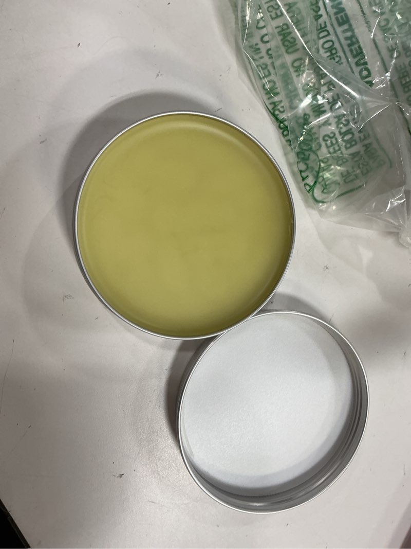 Condition photo showing Good Condition for Premium Food-Safe Beeswax Wood Polish & Furniture Wax – Hand Poured Wood Conditioner | Eco-Friendly & Non-Toxic | Protects & Restores All Wood: Furniture, Toys, Cutting Boards, Ornaments (3.5 Fl Oz) Unscented 3.5 Fl Oz Standard Tin