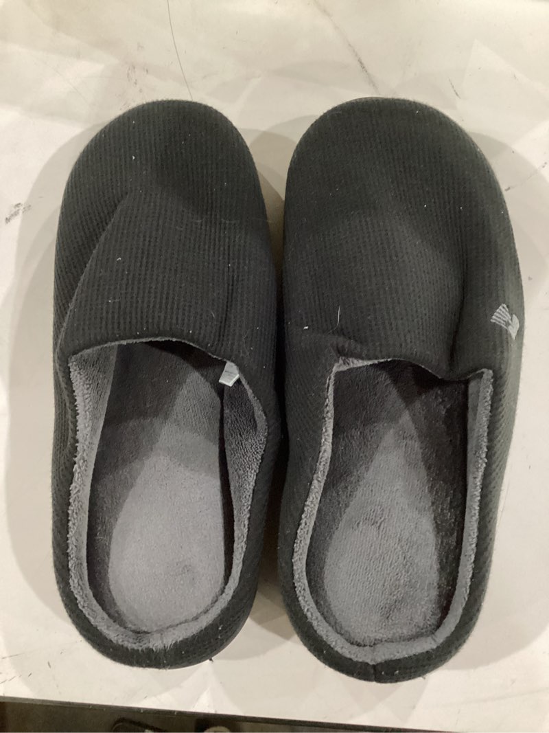 Condition photo showing Good Condition for rockdove women's original two-tone memory foam slipper | slip-on, indoor/outdoor, house use, non-slip, machine washable, lightweight, skin-friendly, gift-ready 11-12 black/grey