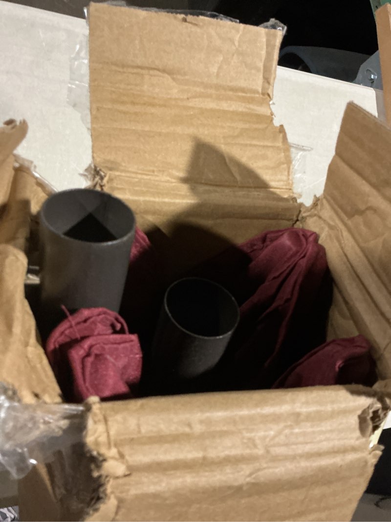 Condition photo showing As Is for blissun 7.5 ft patio umbrella, yard umbrella, outdoor market umbrella with push button tilt crank, burgundy